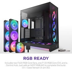 Gabinete NZXT H9 Flow 2 RGB Black, E-ATX/ATX/Micro-ATX/Mini-ITX, Cristal Templado, Ventiladores RGB, USB Type-C, sin Fuente