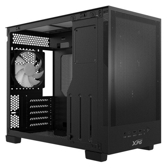 Gabinete XPG Valor Mesh Nano, Micro-ATX/Mini-ITX, Malla de Metal, 1 Ventilador ARGB, USB Type-C, sin Fuente