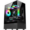 Gabinete Xzeal XZY1 Negro, Micro-ATX/Mini-ITX, Cristal Templado, 3 Ventiladores RGB, USB 3.0, sin Fuente