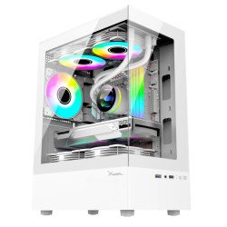 Gabinete Xzeal XZY1 Blanco, Micro-ATX/Mini-ITX, Cristal Templado, 3 Ventiladores RGB, USB 3.0, sin Fuente