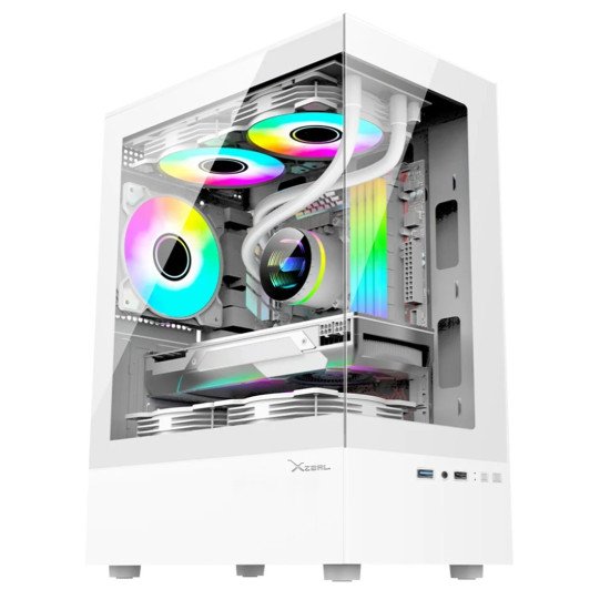 Gabinete Xzeal XZY1 Blanco, Micro-ATX/Mini-ITX, Cristal Templado, 3 Ventiladores RGB, USB 3.0, sin Fuente Gabinete Xzeal XZY1 Blanco, Micro-ATX/Mini-ITX, Cristal Templado, 3 Ventiladores RGB, USB 3.0, sin Fuente