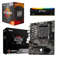 Kit Actualización AMD Ryzen 5 5600GT + Tarjeta Madre A520M + Ram 16Gb DDR4