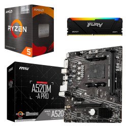 Kit Actualización AMD Ryzen 5 5600GT + Tarjeta Madre A520M + Ram 16Gb DDR4