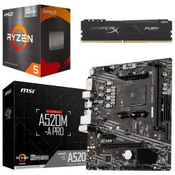 Kit Actualización AMD Ryzen 5 5600GT + Tarjeta Madre A520M + Ram 32Gb DDR4