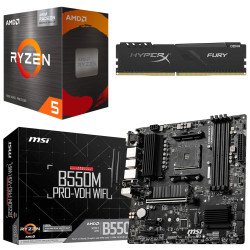 Kit Actualización AMD Ryzen 5 5600GT + Tarjeta Madre B550M WI-Fi + Bluetooth + Ram 32Gb DDR4 