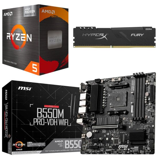 Kit Actualización AMD Ryzen 5 5600GT + Tarjeta Madre B550M WI-Fi + Bluetooth + Ram 32Gb DDR4 