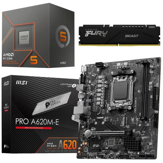 Kit Actualización AMD Ryzen 5 8500G + Gráficos Radeon 740M+ Tarjeta A620M + Ram 16Gb DDR5 Kit Actualización AMD Ryzen 5 8500G + Gráficos Radeon 740M+ Tarjeta A620M + Ram 16Gb DDR5