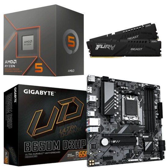 Kit Actualización AMD Ryzen 5 8500G + Gráficos Radeon 740M+ Tarjeta B650M + Ram Dual 32Gb DDR5