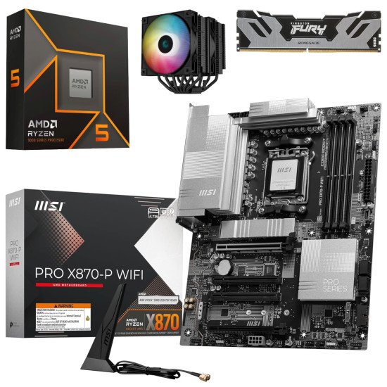 Kit Actualización AMD Ryzen 5 9600X + Disipador + Tarjeta Madre X870-P Wi-Fi + Bluetooth + Ram 48Gb DDR5 Kit Actualización AMD Ryzen 5 9600X + Disipador + Tarjeta Madre X870-P Wi-Fi + Bluetooth + Ram 48Gb DDR5