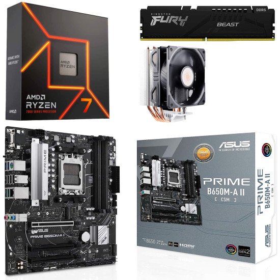 Kit Actualización AMD Ryzen 7 7700X + Disipador Hyper 212 + Tarjeta B650M + Ram 16Gb DDR5