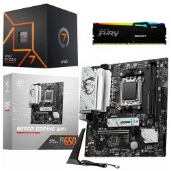 Kit Actualización AMD Ryzen 7 7700 + Tarjeta Madre B650M-A WI-FI Bluetooth + Memoria Ram 32Gb DDR5
