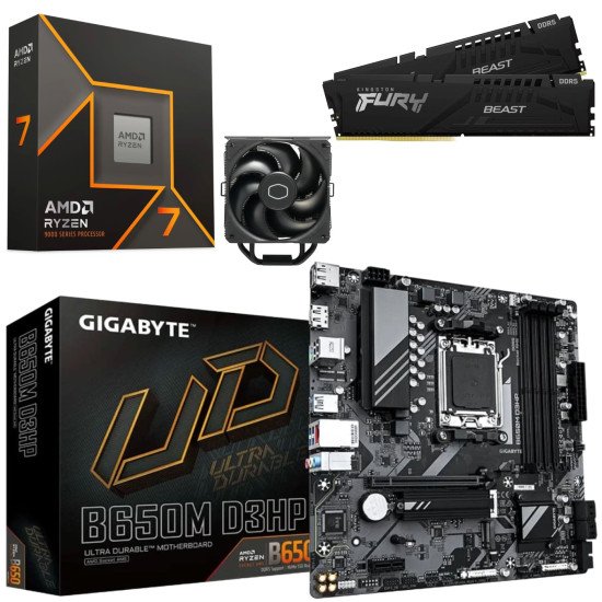 Kit Actualización AMD Ryzen 7 9700X + Disipador + Tarjeta Madre B650M + Ram Dual 32Gb DDR5