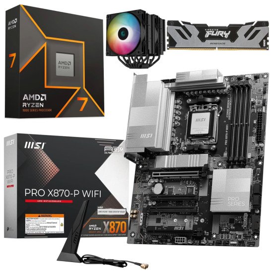 Kit Actualización AMD Ryzen 7 9700X + Disipador + Tarjeta Madre X870-P Wi-Fi + Bluetooth + Ram 48Gb DDR5 Kit Actualización AMD Ryzen 7 9700X + Disipador + Tarjeta Madre X870-P Wi-Fi + Bluetooth + Ram 48Gb DDR5