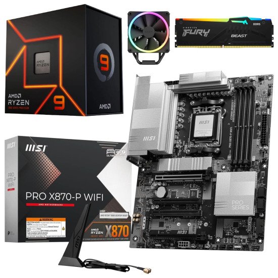 Kit Actualización AMD Ryzen 9 7900X + Disipador + Tarjeta Madre X870-P WIFI + Ram 32Gb DDR5 Kit Actualización AMD Ryzen 9 7900X + Disipador + Tarjeta Madre X870-P WIFI + Ram 32Gb DDR5