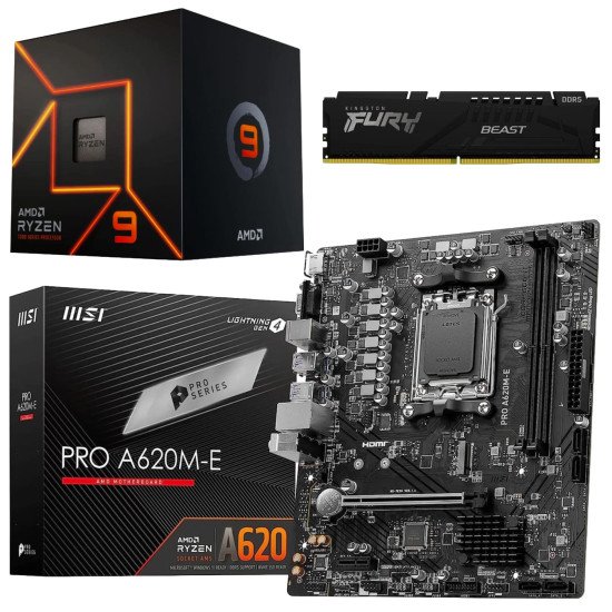 Kit Actualización AMD Ryzen 9 7900 + Tarjeta Madre A620M + Ram 16Gb DDR5