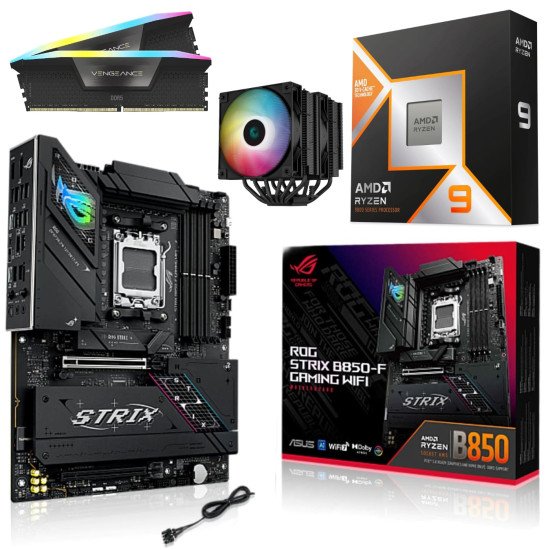 Kit Actualización AMD Ryzen 9 9950X3D V-Cache+ Disipador + ROG Strix B850-F Gaming WIFI + Ram Dual 32Gb DDR5 Kit Actualización AMD Ryzen 9 9950X3D V-Cache+ Disipador + ROG Strix B850-F Gaming WIFI + Ram Dual 32Gb DDR5