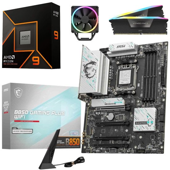 Kit Actualización AMD Ryzen 9 9950X + Disipador + Tarjeta Madre B850 Wi-Fi Bluetooth + Ram Dual 32Gb DDR5 Kit Actualización AMD Ryzen 9 9950X + Disipador + Tarjeta Madre B850 Wi-Fi Bluetooth + Ram Dual 32Gb DDR5