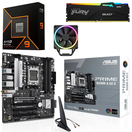 Kit Actualización AMD Ryzen 9 9950X + Disipador + Tarjeta Madre B650M Wi-Fi Bluetooth + Ram 32Gb DDR5 Kit Actualización AMD Ryzen 9 9950X + Disipador + Tarjeta Madre B650M Wi-Fi Bluetooth + Ram 32Gb DDR5
