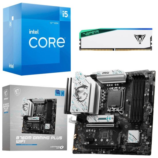 Kit Actualización Intel Core i5 12400 + Tarjeta Madre B760M WIFI + Ram 32Gb DDR5 Kit Actualización Intel Core i5 12400 + Tarjeta Madre B760M WIFI + Ram 32Gb DDR5