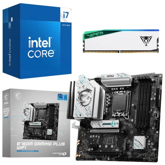 Kit Actualización Intel Core i7 14700 + Tarjeta Madre B760M WIFI + Ram 32Gb DDR5 Kit Actualización Intel Core i7 14700 + Tarjeta Madre B760M WIFI + Ram 32Gb DDR5