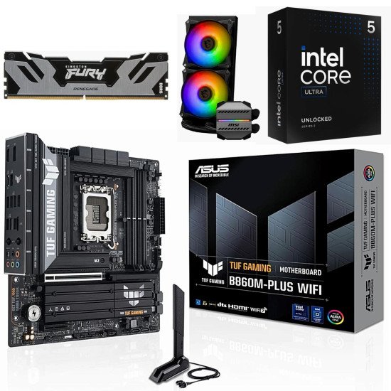 Kit Actualización Intel Core Ultra 5 245K + E. Liquido + TUF Gaming B860M-Plus WIFI + Ram 48Gb DDR5 Kit Actualización Intel Core Ultra 5 245K + E. Liquido + TUF Gaming B860M-Plus WIFI + Ram 48Gb DDR5