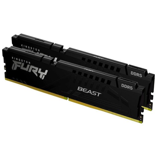 Memoria Ram Kingston Fury Beast Black Kit (32Gb x 2), 64Gb 6400 Mhz DDR5 Memoria Ram Kingston Fury Beast Black Kit (32Gb x 2), 64Gb 6400 Mhz DDR5