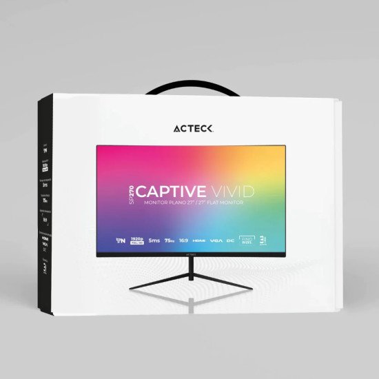 Monitor Led Acteck Captive Vivid SP270 27", Full HD 1920x1080, Panel TN, 75 Hz, VGA/HDMI