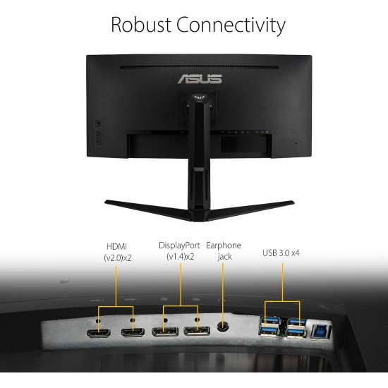 Monitor Led Asus TUF Gaming Curvo 34", UWQHD 3440x1440, Panel VA, 165 Hz, 1ms, DP/HDMI, VG34VQL1B