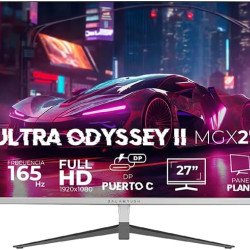 Monitor Led Balam Rush Ultra Odyssey II MGX27 Blanco, 27", Plano, Full HD, Panel VA, 165 Hz, 1 Ms, HDMI/DisplayPort