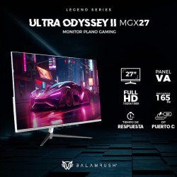 Monitor Led Balam Rush Ultra Odyssey II MGX27 Blanco, 27", Plano, Full HD, Panel VA, 165 Hz, 1 Ms, HDMI/DisplayPort