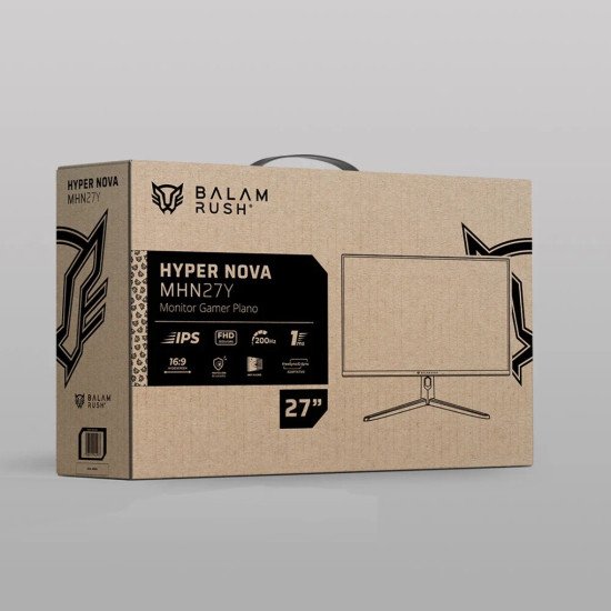 Monitor Led Balam Rush Hyper Nova MHN27Y 27", Plano, Full HD, Panel IPS, 200 Hz, 1 Ms, HDMI/DP
