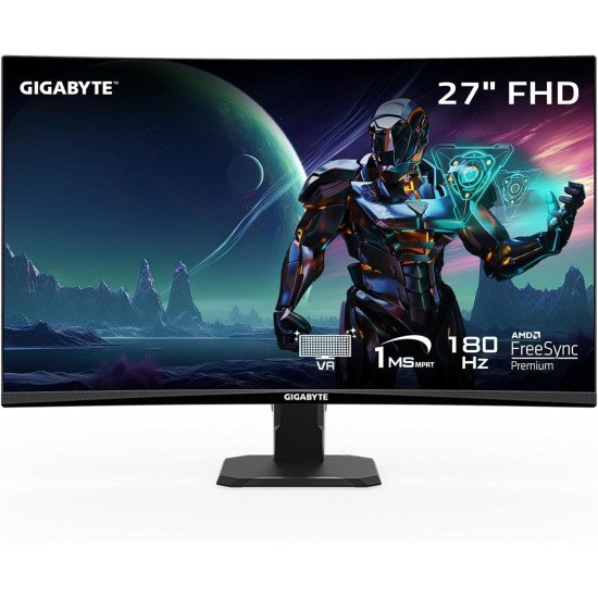 Monitor Led Gigabyte Curvo Gaming GS27FC US 27", Full HD 1920x1080, Panel VA, 180 Hz, DP/HDMI Monitor Led Gigabyte Curvo Gaming GS27FC US 27", Full HD 1920x1080, Panel VA, 180 Hz, DP/HDMI