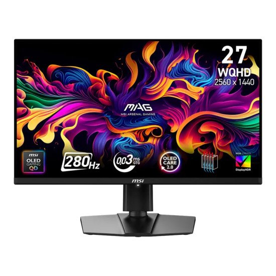 Monitor Oled MSI MAG 271QP QD-OLED X28 26.5", PLANO, WQHD 2560x1440, Panel QD-OLED, 280 Hz, 0.03 Ms, HDMI/DisplayPort