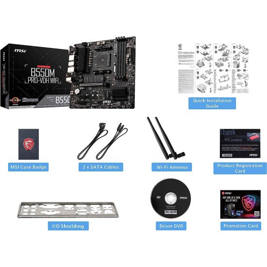Tarjeta Madre MSI B550M PRO-VDH WIFI, AMD, Socket AM4