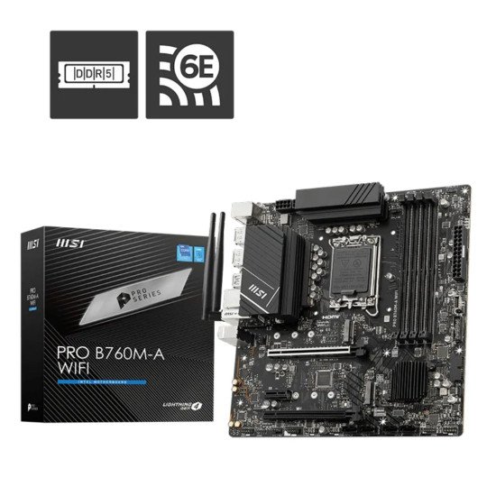 Tarjeta Madre MSI PRO B760M-A WIFI, DDR5, Intel, LGA 1700