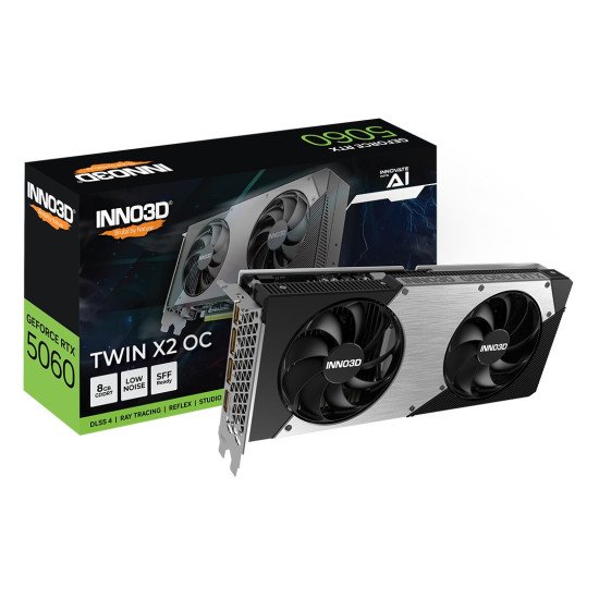 Tarjeta Vídeo Geforce INNO3D RTX 5060 TWIN X2 OC 8GB GDDR7