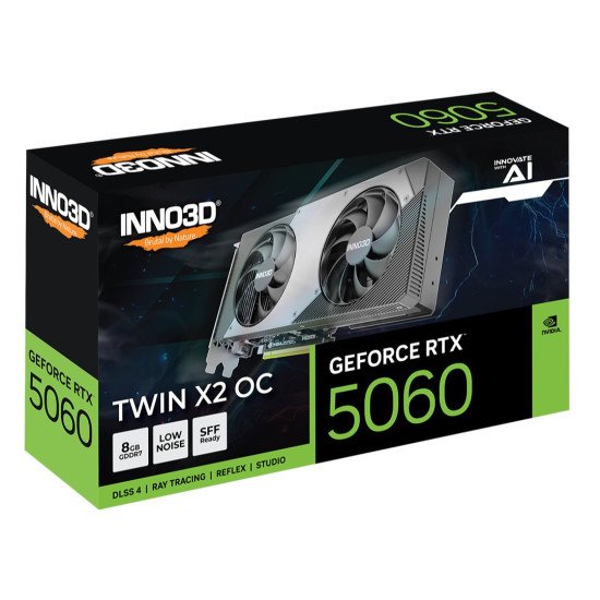Tarjeta Vídeo Geforce INNO3D RTX 5060 TWIN X2 OC 8GB GDDR7